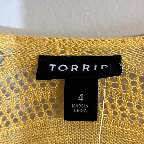 Torrid Knit Sweater 4X Yellow Coastal Neutral Preppy Boho Western Classic Chic - Picture 2 of 12